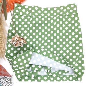Larry Levine Green Polka Dot Skorts Size 6